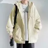 Jaqueta Cardigan Suéter Cinza Escuro Fina Masculina 2024 Nova Jaqueta de Primavera e Outono Roupas Soltas para Estudantes Roupas Masculinas