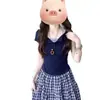 Conjunto de Dos Piezas de Manga Corta Estilo Coreano Tallas Grandes para Mujer, Estilo Universitario de Verano, Falda a Cuadros Elegante y que Favorece la Figura
