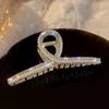 Pinza para el Cabello de Metal para Mujer, Pinza Tiburón de Lujo de Alta Gama, Pasador para Peinados Recogidos, Accesorio para el Cabello con Perlas para la Parte Trasera de la Cabeza