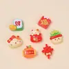 Mini Gato de la Suerte de Año Nuevo Dibujo Animado Accesorios Hechos a Mano para Bricolaje Accesorios de Resina con Pegamento de Crema Materiales para Horquillas y Uñas