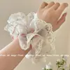 ¡Jazmín se Casa! Goma para el pelo de encaje bordado de doble capa estilo ballet, accesorio para el cabello de alta gama, goma para el pelo versátil