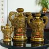 Garrafa de Vinho de Cerâmica Jingdezhen 1/5 Gatos 5kg Pote de Vinho Shuanglong Artesanato Bule de Vinho Doméstico Selado Pote de Vinho para Presente