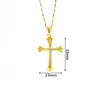 Colar Pingente Cruz de Zircônia Transfronteiriço Europeu e Americano para Mulheres Cobre Banhado a Ouro Real Full Diamond Estilo Hip-hop Joia de Nicho Atacado