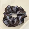 Goma para el pelo de tela arrugada estilo coreano de cuatro capas, Diadema de moda en color azul y café, Elegante accesorio para el cabello
