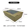 Caja de Almuerzo de Papel Kraft con Ventana Transparente Caja para Pollo Frito Barbacoa Caja Desechable de Grado Alimenticio a Prueba de Aceite para Llevar Apta para Microondas