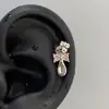 Kawaii Rosa Colección Gato Kt Uñas Hélice Creativas Versátiles Dulces y Lindos Pendientes de Acero de Titanio Simples Elegantes Pendientes