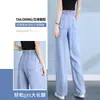 Pantalones vaqueros Tencel para mujer, de verano, finos, adelgazantes, rectos, de cintura alta, de seda helada, con pernera ancha para niños, 2023