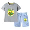 Ropa Infantil de Guerra de Plantas Zombis Traje de Verano para Niña Camiseta Fina Nueva de Manga Corta Pantalones Cortos Conjunto de Dos Piezas Versátil