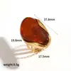 Novedad Pendientes de Resina Ámbar Acero Inoxidable Pendientes Moda Elegante Vintage Estilo Maillard Pendientes de Acero de Titanio Joyería