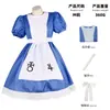 Alice Madness Returns Cos Alice Alice Fantasia de Empregada Alice Cosplay Fantasia para Performance de Palco Halloween