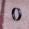 Anel de Fábrica 6mm Anel Liso Joia Borda Chanfrada à Mão Anel de Aço Titânio Brilhante 6mm Preto Borda Dupla Chanfrada Brilhante