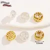 Cuentas Espaciadoras de Cobre Chapado en Oro de 14K con Circonita Corte Rosa, Agujero Múltiple, en Colores Plata y Platino para Pulseras y Collares DIY