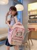 Mochila de Alta Capacidad, Dulce, de Color Contrastante, con un Look Femenino, Mochila Multicompartimento Estilo Universitario para Estudiantes de Secundaria y Preparatoria