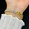 Miles de millones de diamante Fujian brillante cruzado geométrico transfronterizo transfronterizo estilo europeo y americano temperamento accesorios de lujo para mujer no se decoloran europeo y americano exquisito
