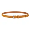 Cinturón Fino de Piel Gamuza con Hebilla de Pin Plateada, Cinturón de Piel Genuina para Mujer, Versátil para Jeans y Vestidos, Suministro Transfronterizo