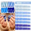 Venta Caliente Transfronteriza 96 Piezas Color Puro Mate Esmerilado Uñas Trapezoidales Presionar Uñas Manicura Uñas Portátiles Accesorios
