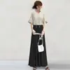 Conjunto de Duas Peças Estilo Japonês 2026: Blusa de Manga Flare com Decote V + Calça
