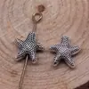 10x 10mm 0.75g joyería de plata antigua accesorios para manualidades al por mayor animal marino estrella de mar cuentas con agujero pequeño