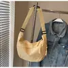 Moda Nueva Otoño e Invierno 2025 Bolsa Tipo Dumpling de Gran Capacidad con Compartimento, Color Sólido con Textura, para Viajes y Uso Diario, Bolso de Hombro Único