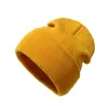 Gorro de Tricô Cor Pura Estilo Casual para Homens e Mulheres, Versátil Outono e Inverno Adulto Cor Doce Quente Pulôver Lã
