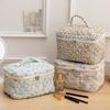 Suministro transfronterizo gran capacidad estilo coreano bolsa de cosméticos portátil bolsa de mamá bolsa de almacenamiento floral bolsa de pañales acolchada bolsa para labiales