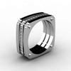 Artículo de Venta Caliente Transfronterizo Descontinuado: Anillo de Cobre Chapado con Zirconia Incrustada Blanca K, Joyería Popular Europea y Americana para Hombres de Negocios y Fiestas