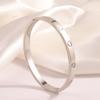 Pulseira de Aço Titânio, Item Quente de Vendas Transfronteiriças, Não Desbota, Pulseira Céu Estrelado para Mulheres, Estilo Europeu e Americano, Pulseira Aberta de Aço Inoxidável Cravejada com Diamantes Redondos