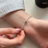 Pulsera de plata de ley s925 para mujer, con dos pulseras de amor, diseño de nicho, estilo sencillo para estudiantes.