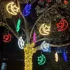 Luces LED Flexibles para Exteriores, Forma de Estrella y Luna, Estrella de Cinco Puntas Luces para Árboles de Vacaciones en Exteriores, Iluminación de Calle para Zonas Escénicas