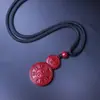 Pingente de Cabacinho Taiji Bagua de Cinábrio Fivela Segura para Homens e Mulheres Pingente Amuleto do Ano de Nascimento Chaveiro Fulu Colar