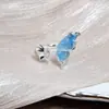 Anillo de Mariposa Líquido Frío con Degradado Azul Glaciar Guofeng para Mujer, Lujo Ligero, Estilo Frío, Dulce, Fresco, Moda, Anillo para Dedo