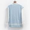 Chaleco de Punto Estilo Académico Nuevo de Primavera y Otoño Transfronterizo para Mujer, Suelto, para Exterior, sin Mangas, Cuello en V, Estilo Coreano