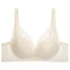 Lingerie de Renda Leve Estilo Francês em Modal para Mulheres, Realce de Seios Pequenos, Cobertura Lateral dos Seios, Decote em V Profundo, Roupa Íntima Puro Desejo