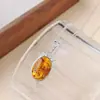 Colgante de Plata de Ley S925 con Granate y Ámbar Natural, Collar Flor Fantasma Amazónica Estilo Europeo y Americano, Cadena para Clavícula