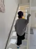 Camiseta de Dibujos Animados Versión Coreana Otoño 2026 de Cheese and Meow Boys, Camiseta Infantil Estilo Retro Anime, Manga Larga Holgada de Hombro Caído