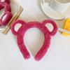 2022 Diadema Roja de Internet con Orejas de Oso de Fresa Diadema Femenina Diadema de Oso Femenina Accesorios para el Cabello de Rana Dulce de Dibujos Animados para Lavarse la Cara