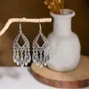 Pendientes Geométricos de Flor Europeos y Americanos Transfronterizos para Mujer, Estilo Étnico Retro, Temperamento Artístico, Pendientes de Borla Personalizados, Venta al por Mayor de Joyería