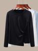 Camiseta de Manga Larga Irregular con Cuello Redondo Nueva de Otoño 2026 para Mujer Corte Ajustado Diseño Fruncido Camiseta Base Única