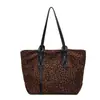 Bolsa Tote de Couro Estampada Leopardo de Luxo para o Dia a Dia de Mulheres 2025 Outono Nova Grande Capacidade Fashionável Versátil de Ombro Único