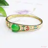 Pulseira de Ágata Natural Aiyu Calcedônia Verde Imperial Esmaltada Pulseira Atacado Dropshipping S4120607L