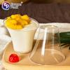 Taza redonda grande de plástico duro inclinada para altavoz, mousse, gelatina, pudín, mango, batido de frutas