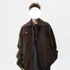 Chaqueta de cuero casual de alta calidad para hombre, estilo americano de otoño, diseño holgado, chaqueta de trabajo, marca de moda, abrigo de cuero versátil con cuello de solapa