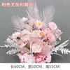 Arreglo floral de piso para boda, decoración de fila de flores rosas, flores de boda, flores artificiales, decoración de pasillo, ambientación, arte floral de escenario T
