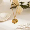 Nuevo Producto Collar de Acero Inoxidable 304 con Colgante de Diamante de Luna para Mujer Versátil de Acero de Titanio No se Desvanece Joyería Transfronteriza Europea y Americana