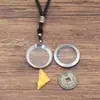 Moeda de Dinheiro do Espírito da Montanha com Mantra de Nove Caracteres, Pingente Baguá de Cinábrio, Ornamento de Moeda Antiga Taoísta de Latão, Caixa Gahu com Nuvem Auspiciosa