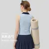 Roupas de yoga transfronteiriças no atacado: Top esportivo com zíper parcial e sutiã embutido, saia de tênis modeladora e conjunto de roupa fitness para mulheres, disponível para dropshipping