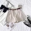 Shorts de traje de cintura alta para mujer, nuevo estilo coreano primavera/verano 2026, aptos para petite, adelgazantes y con un toque de alta gama, shorts ajustados de pierna ancha en línea A