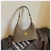 Bolso de Hombro Único para Mujer con Patrón de Diamantes Simple Retro Estilo Coreano Moda Versátil Chic Nicho Sensación de Alta Gama Cadena Bolso Cruzado para Mujer