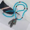 Venta Caliente Transfronteriza Estilo Étnico Bohemio Collar de Turquesa Mariposa Gota de Agua Perla Corazón Colgante Collar de Cadena para Clavícula Cadena
