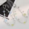 Cordão de Miçangas para Celular Corrente para Pendurar no Instagram Corrente Curta de Cristal para Celular Feminino Corrente de Pulso Pingente Elegante Pingente